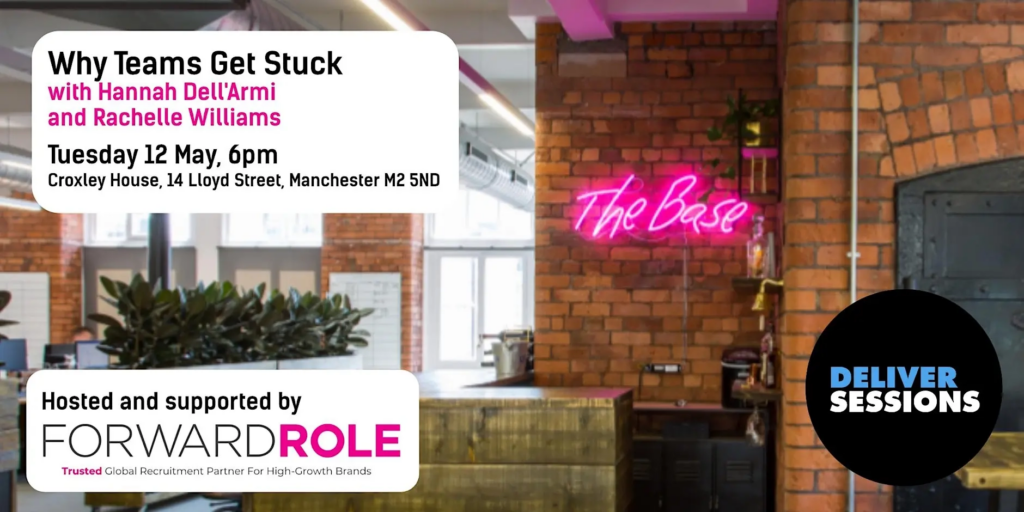 Poster for the event, showing the stylish red brick office interior. Was hosted and supported by Forward Role.